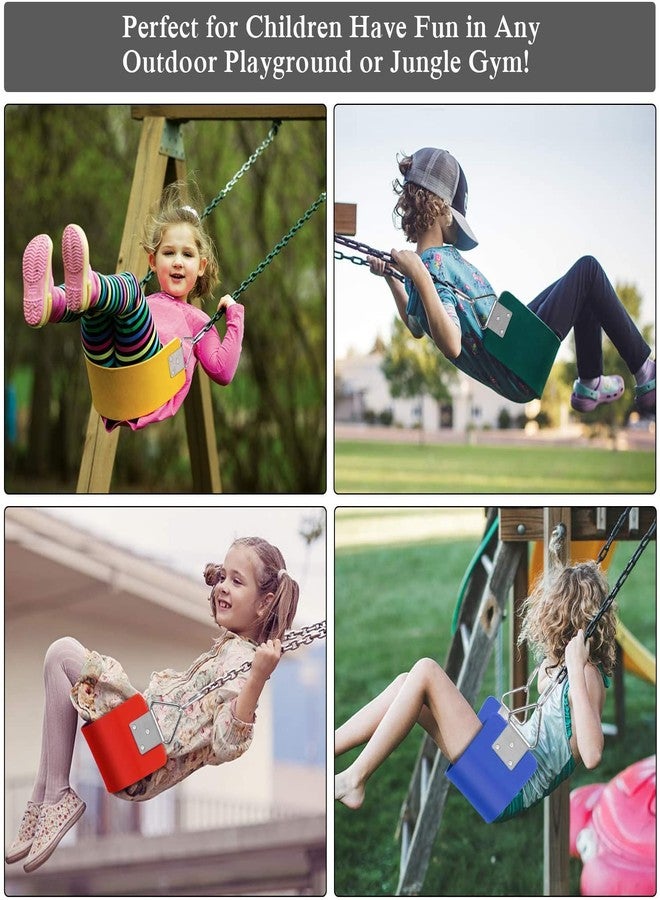 REZNOR مقعد أرجوحة مرن شديد التحمل من ريزنور مع حلقة مثلثة معدنية، ومجموعة سلسلة مقاومة للصدأ بطول مترين للأطفال والكبار، مناسب للملاعب والحدائق والصالات الرياضية، لون أخضر - Image 5